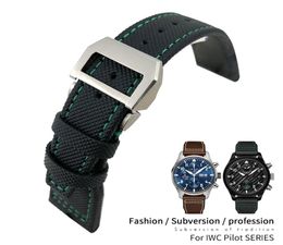 21mm 22mm High quality Calfskin Leather Nylon Watch strap Fit for IWC Pilot SPITFIRE MARK18 Portofino TOP GUN IW3777 Watchband Wat7363952