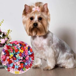 Dog Apparel Cute Color Mixing Universal Beautiful Fashion Bowknot Rubber Band Pet Flower Head Bow Accessories