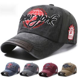 24ss sports hat New York Embroidered Baseball Hat Sticker Embroidered Baseball Hat Water Wash Sunshade Duck Tongue Hat S