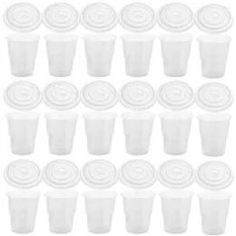 Disposable Cups Straws 50 Pcs Drink Cup Cool Coffee Wrapping Clear Plastic Containers Milk Tea Iced Drinking Household Beverage Lids