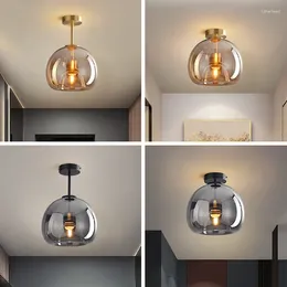 Ceiling Lights Nordic Glass Chandeliers Simple Art LED Lamp For Living Dining Room Aisle Bedroom Entrance Lighting Suspension Luminaire