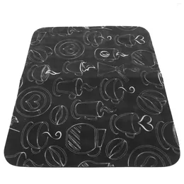 Table Mats Coffee Mat Printing Drain Anti-slip Kitchen Countertop Bar Machine Absorbent Drying (30 40 Black A) For Dish Home