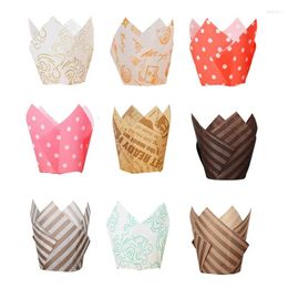 Baking Tools 50PCS Spaper Style Cupcake Liner Cup For Wedding Party Tulip Muffin Paper Oilproof Cake