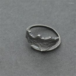 Cluster Rings Vintage Leaf Ring For Men Jewellery Top Quality Male Set 925 Silver Adjustable Gift Boyfriend