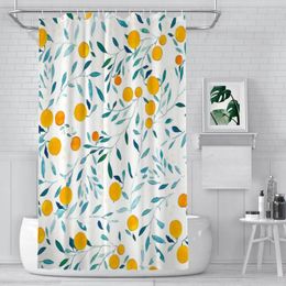 Shower Curtains Orange Tree Bathroom Waterproof Partition Curtain Funny Home Decor Accessories