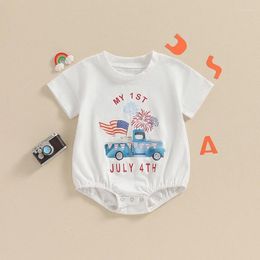 Clothing Sets Fourth Of July Baby Boy Girl Outfit Born 4th Short Sleeve Romper Shirt American Flag Clothes
