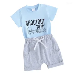 Clothing Sets Pudcoco Toddler Baby Boys Chick Shorts Set Easter Outfits Short Sleeve Letter Print T-shirt And Suit 2Pcs Summer