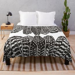 Blankets Tribal Feathers Black Throw Blanket Flannels Anime Custom