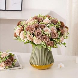 Decorative Flowers Simulated Flower Classical Peony Hydrangea Bouquet Christmas Wedding Home Living Room Decoration