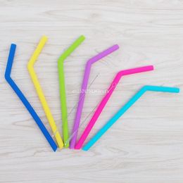 Drinking Straws 6pcs Silicone Straw Reusable For Home Party Bar Accessories 2pcs Cleaner Brushes