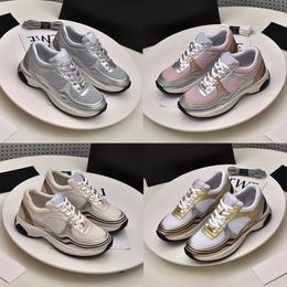 Designer Casual Shoes For Women Luxury Channells Extraordinary Suede Calfskin Sneakers Black White Gold Orange Pink Beige Green Classic Outdoor Womens Trainers