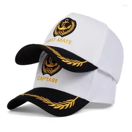 Ball Caps Unisex CAPTAIN/FIRST MATE Letter Embroidery Baseball Spring Autumn Outdoor Adjustable Casual Hats Sunscreen Hat