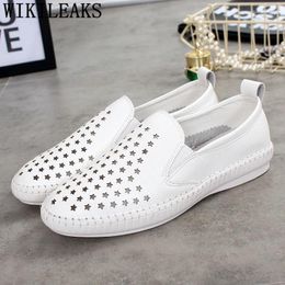 Casual Shoes Fashion Korean Loafers Women Summer Plus Size 42 43 White Ladies Flat Zapatos Casuales Mujer