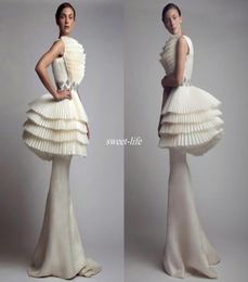 Krikor Jabotian 2020 Evening Gowns Peplum Mermaid Ruffles Satin Full Length Fashion Arabic Style Celebrity Formal Party Dresses fo3991643