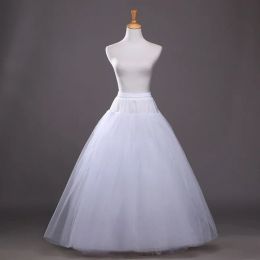 Petticoats White ALine Wedding Dresses Petticoats 4 Layers Tulle Skirt Bridal Wedding Accessories Simple Long Underskirt For Women