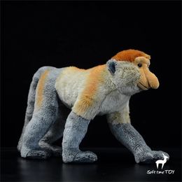 Proboscis Monkey Anime Cute Plushie Nose Ape Plush Toys Lifelike Animals Simulation Stuffed Doll Kawai Toy Gifts 240325