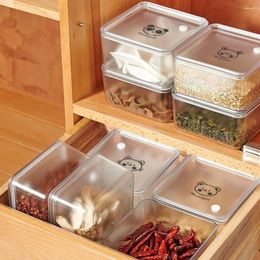 Storage Bottles Square Food Divided Organiser Practical Stackable Plastic Dried Fruit Box Fresh-Keeping Leak-Proof Spice Snack