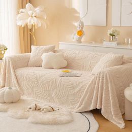 Chair Covers Winter Plush Slip-resistant Sofa Towel Cover For Living Room Anti-dirty Couch Protector Slipcover Dog Pet