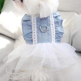 Dog Apparel Puppy Dress Spring Summer Sweet Gauze Skirt Cat Harness Small Fashion Desinger Clothes Pet Vest Poodle Yorkshire Pomeranian