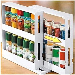 Kitchen Storage Double Food Rack Can Rotating Seasoning Sundry Portable Finishing Bathroom Creative Household Items