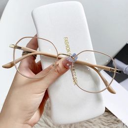 Sunglasses Frames 2024 Korean Style Computer Glasses Frame Anti Blue Light Round Alloy Women Ultra Spectacles Eyeglasses