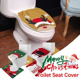 Toilet Seat Covers Cute Christmas Creative Santa Claus Bathroom Mat Xmas Supplies For Home Year Navidad Gift Decor 2024