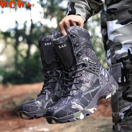 Walking Shoes Waterproof Men Tactical Military Boots Desert Hiking Camouflage High-top Men's Fashion Work