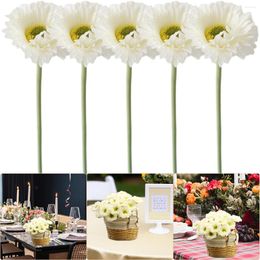 Decorative Flowers 10Pcs Artificial Daisies Faux Silk Daisy Bouquets With Stems Fake Multicolor Flower For Home Wedding Party Supplies