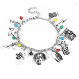 Charm Bracelets TV Programme Pretty Little Liars Women's Bracelet Jewellery Mask High Heel Shoes Camera Pedal Hip Hop Fashion Wristband