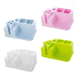 Kitchen Storage Bathroom Drainer Shelf Plastic Soap Dish Toothbrush Holder Organiser