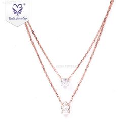 Yadis Jewellery 10k 14k 18k solid rose gold setting pear crushed ice cut 6*9mm diamond def vvs1 pendant necklace