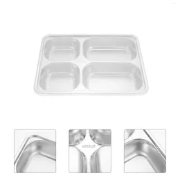 Disposable Dinnerware Snack Plate Stainless Steel Tray Plastic Serving Platter Divided Dish Kids Plates Home Supplies Household