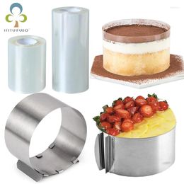 Baking Moulds Adjustable Mousse Ring Round Mould Cake Edge Collar Film Kitchen Accessory DIY Tools Cakes Dessert Decoration GYH