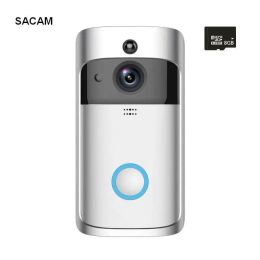 Phone SACAM intelligent video doorbell wireless home WIFI security camera free cloud service 8G SD card twoway conversation night vis