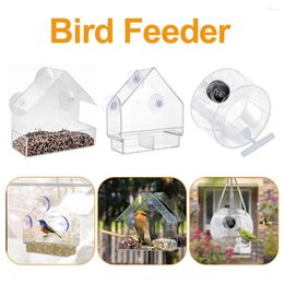 Other Bird Supplies Feeder Acrylic Transparent Window With Camera House Pet Suction Cup Installation Type