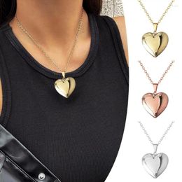 Frames 1PC Vnox Light Heart Locket Pendants For Women Men Openable Po Frame Glossy Stainless Steel Necklaces Family Love Collar K8B1