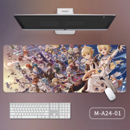 Stand Game Genshin Impact Art Hd Printing Xxl Mouse Pad Gamer Accessory Hot Large Desk Pads Computer Lock Edge Keyboard Nonslip Mat