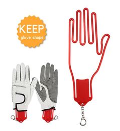 1Pcs Golf Gloves Holder with Key Chain Plastic Glove Rack Dryer Hanger Stretcher 8 Colors2052067