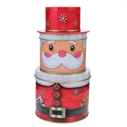 Storage Bottles Christmas Tin Box Biscuit Food Containers Lids Tinplate Jars Baby Mini
