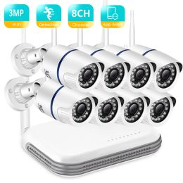 System BESDER H.265 3MP HD Audio WiFi IP Camera 8CH Mini NVR CCTV Security Kit Infrared Night Vision Video Surveillance Camera System