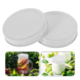 Dinnerware 20 Pcs Tinplate Lid Mason Jar Integrated (70mm Black) 16pcs Canning Covers Wide Mouth Leak-proof Storage Caps White Lids For
