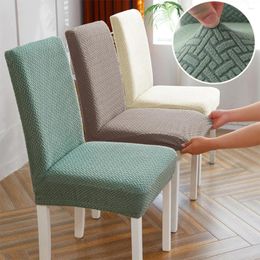 Chair Covers Jacquard Seat Dining Room Plain Elastic Cover For Spandex Couch Slipcover Kitchen Banquet Wedding Home