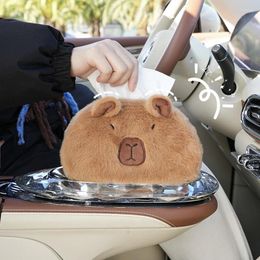 Storage Bags Cute Capybara Car Tissue Box Plush Accessories Backseat Hanging Organiser Supplies