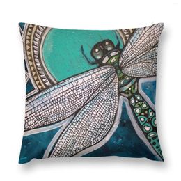 Pillow Blue Dragonfly Throw Decorative Cover