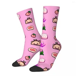 Men's Socks Happy Funny Pink Pattern Retro Harajuku Stardew Valley Hip Hop Novelty Casual Crew Crazy Sock Gift Printed