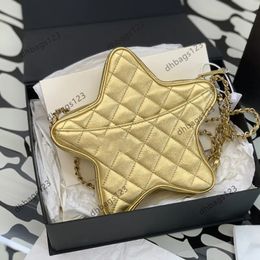 New 24C Designer Flap Bag Star Coin Purse Mirror Calfskin Metallic Calfskin Black Gold Sliver Metal Leather Crossbody Women's Luxury Shoulder Handbags shoulder bag C