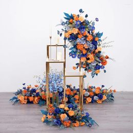 Party Decoration 2Set Shiny Gold 60-120cm 4 Layer Floral Stand For Event Backdrop Decor Metal Road Lead Wedding Centrepiece Customised