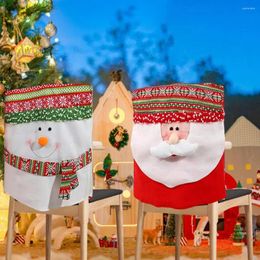 Chair Covers Christmas Seat Cover Festive Snowman Santa Claus For Dining Room Merry Decorations Chairs Non-woven