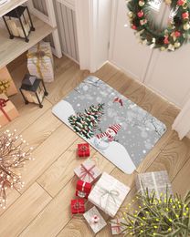 Carpets Christmas Snowman Snowflake Grey Doormat Decorations For Home Carpet Navidad Ornament Year Gifts Xmas Party Decor Rug Mat