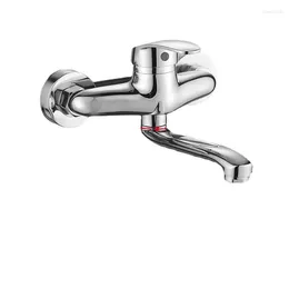 Kitchen Faucets Brass In Wall And Cold Faucet Vegetable Basin Sink Rotatable Water Regulating Valve.